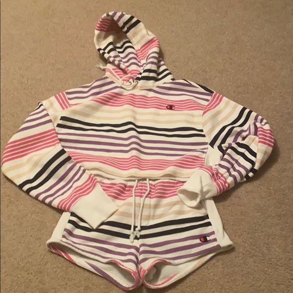 champion hoodie and shorts set